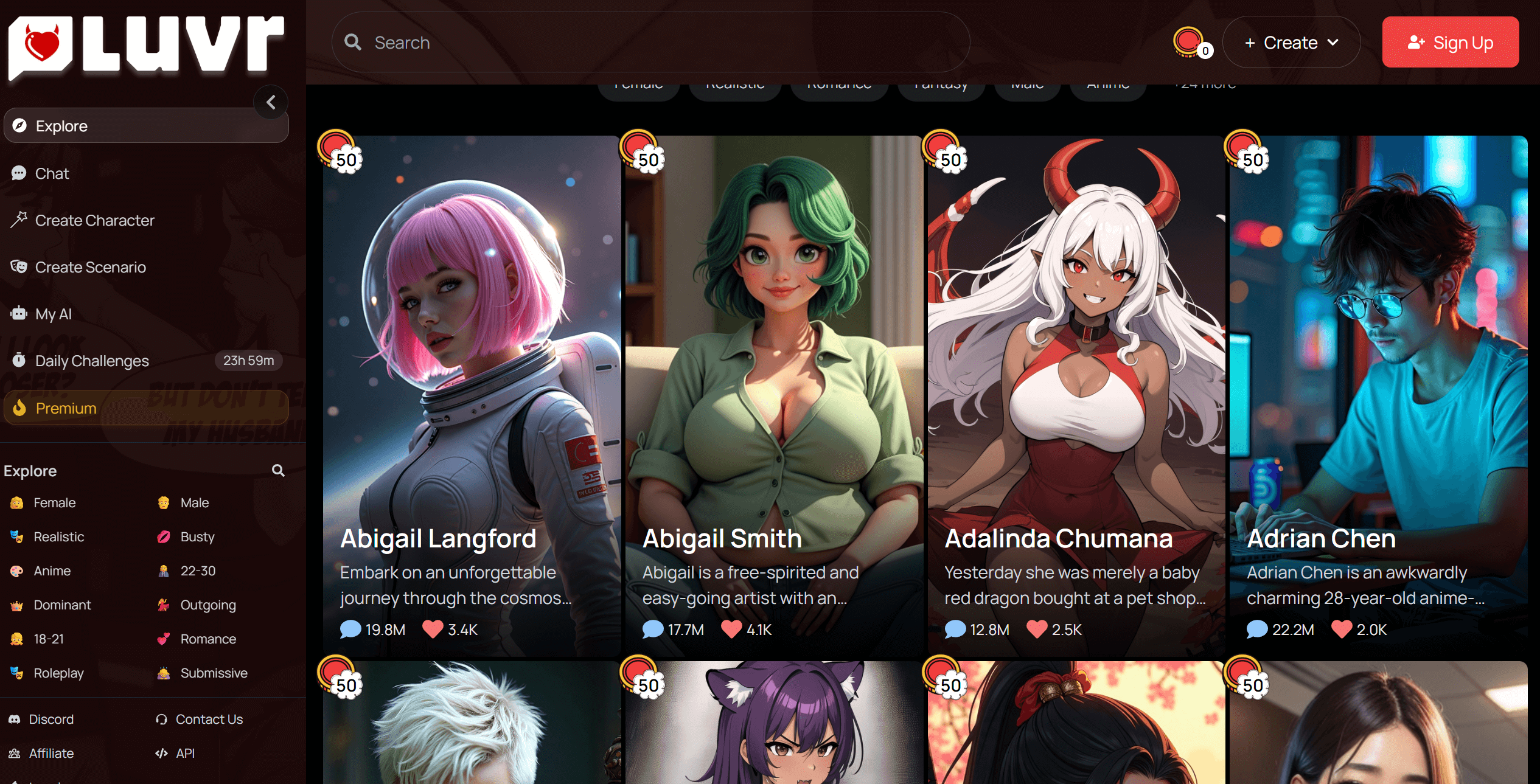 Luvr AI | Discover our characters